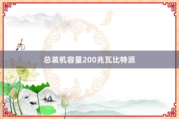 总装机容量200兆瓦比特派