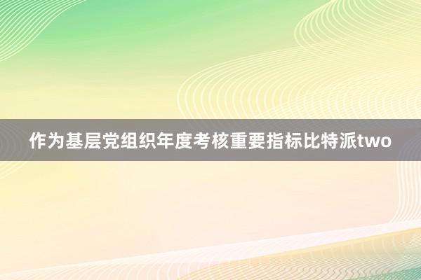 作为基层党组织年度考核重要指标比特派two