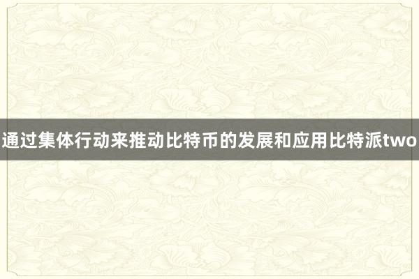 通过集体行动来推动比特币的发展和应用比特派two