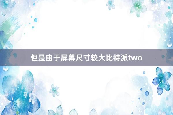 但是由于屏幕尺寸较大比特派two