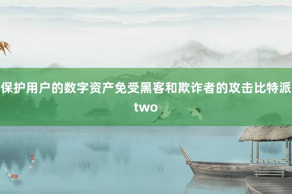 保护用户的数字资产免受黑客和欺诈者的攻击比特派two