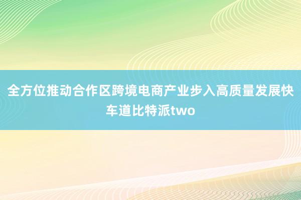 全方位推动合作区跨境电商产业步入高质量发展快车道比特派two