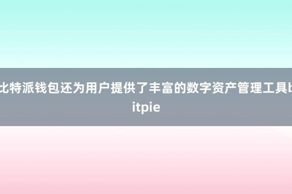 比特派钱包还为用户提供了丰富的数字资产管理工具bitpie