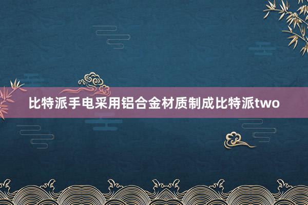 比特派手电采用铝合金材质制成比特派two