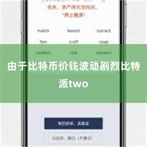 由于比特币价钱波动剧烈比特派two